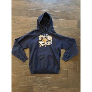 Vintage Notre Dame Fighting Irish Hoodie Sweatshirt Size M Sun Faded